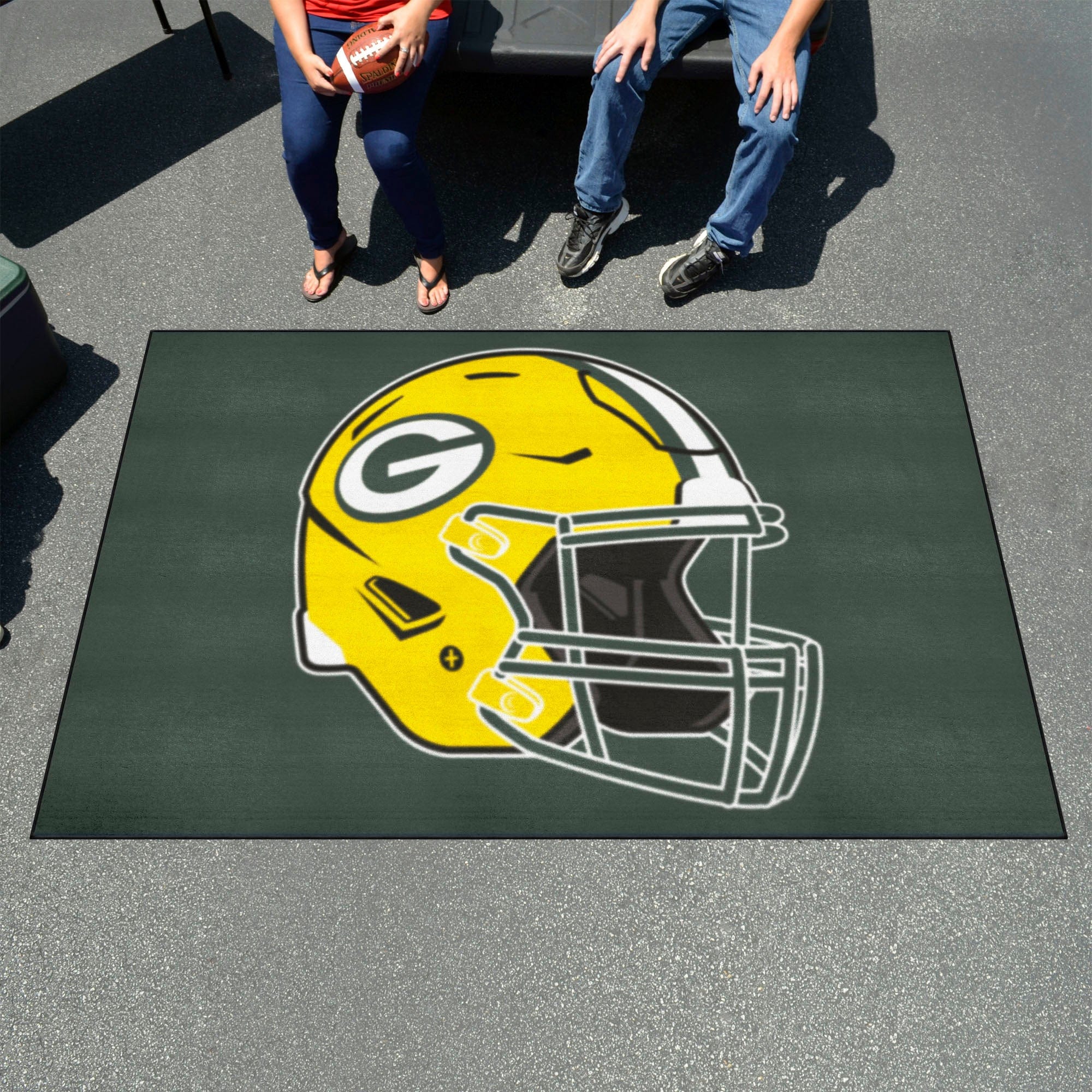 Green Bay Packers Ulti-Mat Rug - 5ft. x 8ft., Helmet Logo - Green Bay Packers