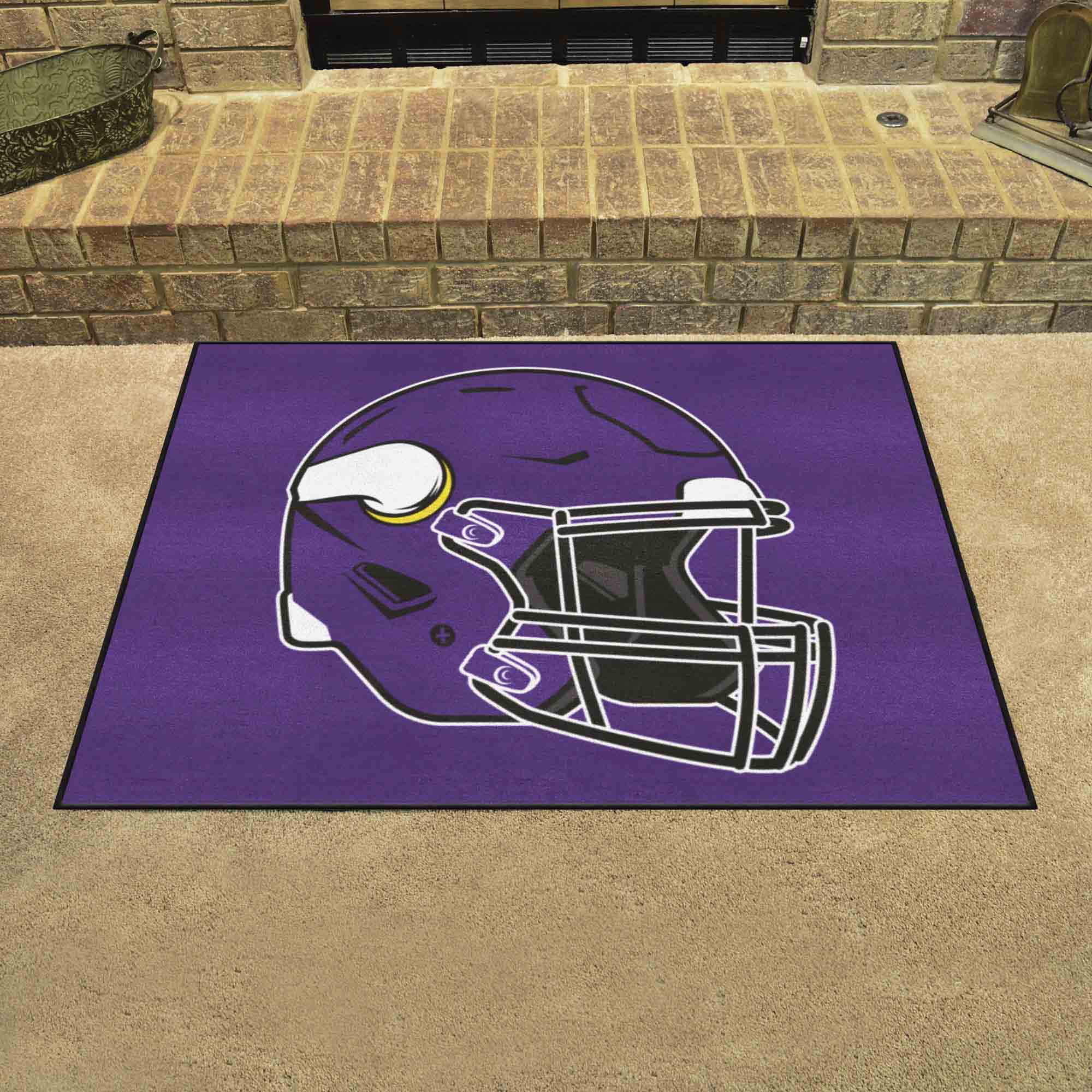 Minnesota Vikings All-Star Rug - 34 in. x 42.5 in., Helmet Logo - Minnesota Vikings