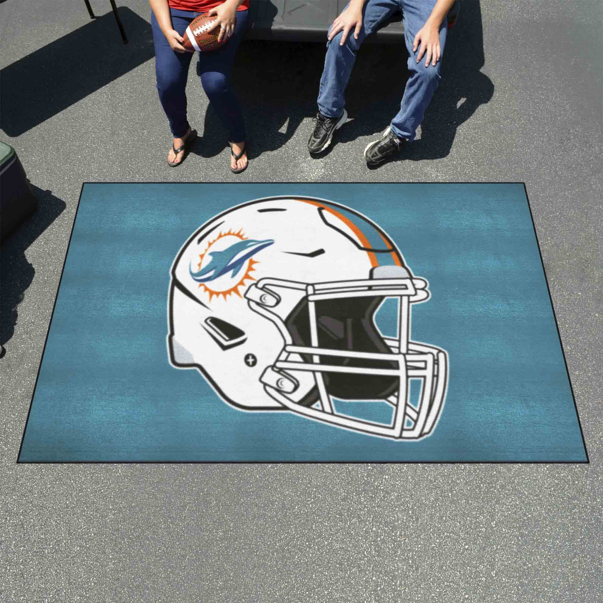 Miami Dolphins Ulti-Mat Rug - 5ft. x 8ft., Helmet Logo