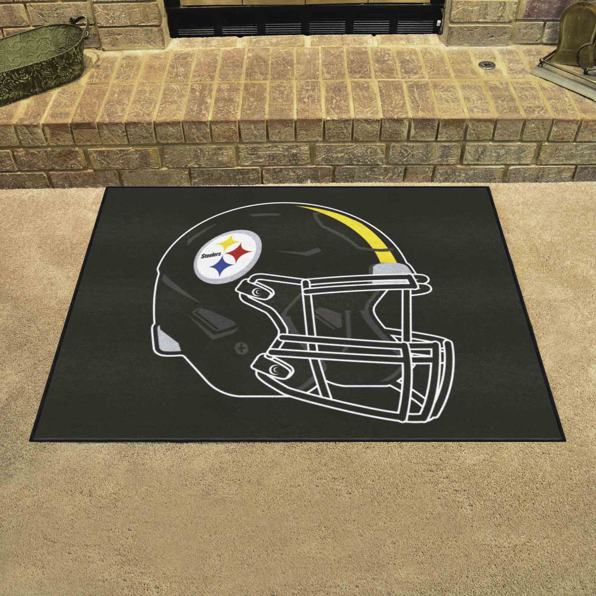 Pittsburgh Steelers All-Star Rug - 34 in. x 42.5 in., Helmet Logo