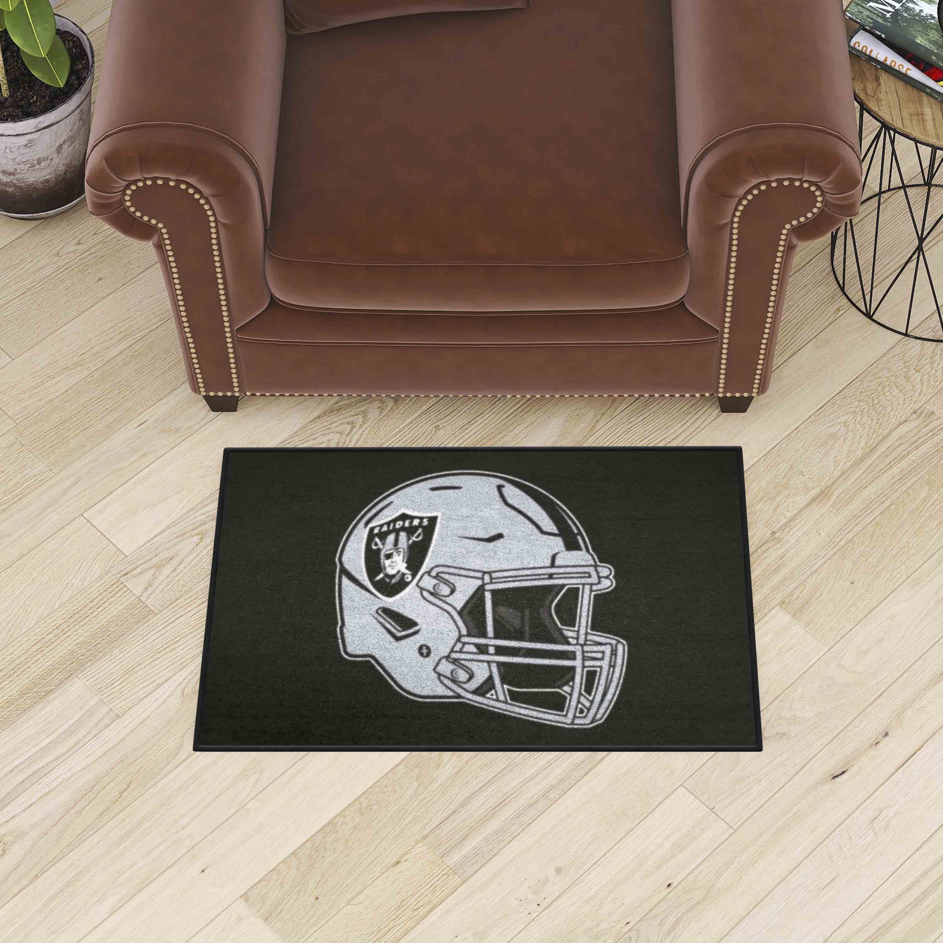 Las Vegas Raiders Starter Mat Accent Rug - 19in. x 30in., Helmet Logo