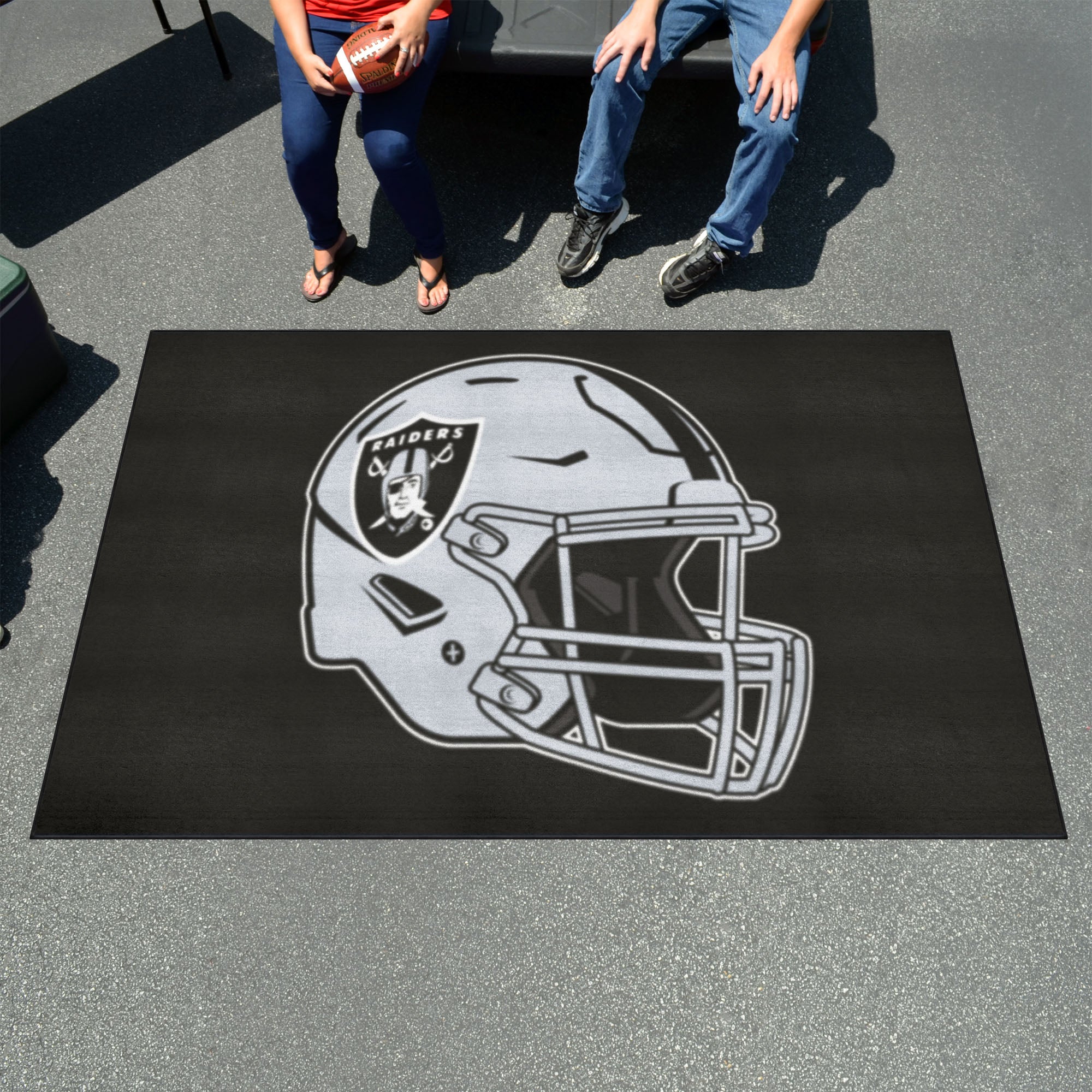 Las Vegas Raiders Ulti-Mat Rug - 5ft. x 8ft., Helmet Logo