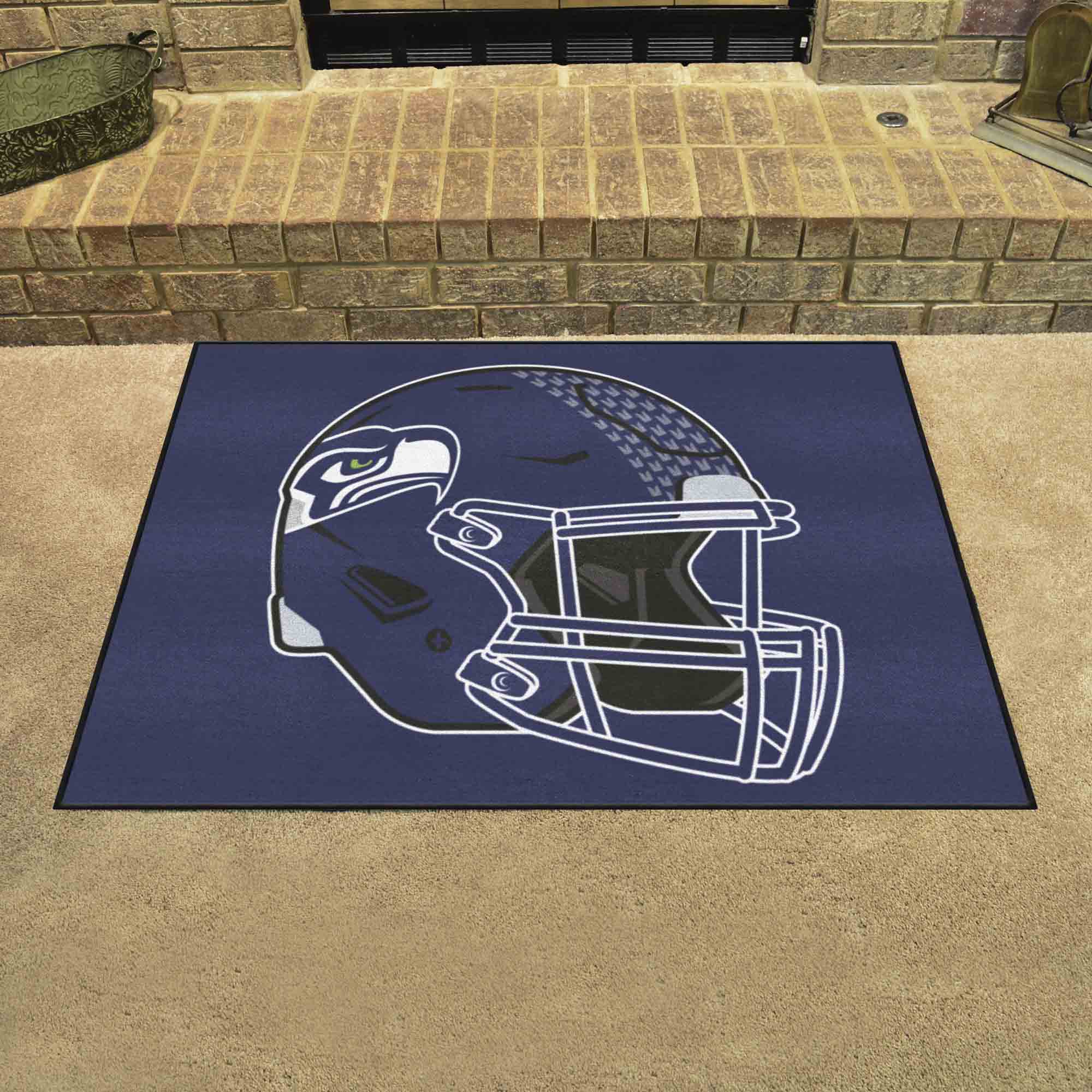 Seattle Seahawks All-Star Rug - 34 in. x 42.5 in., Helmet Logo