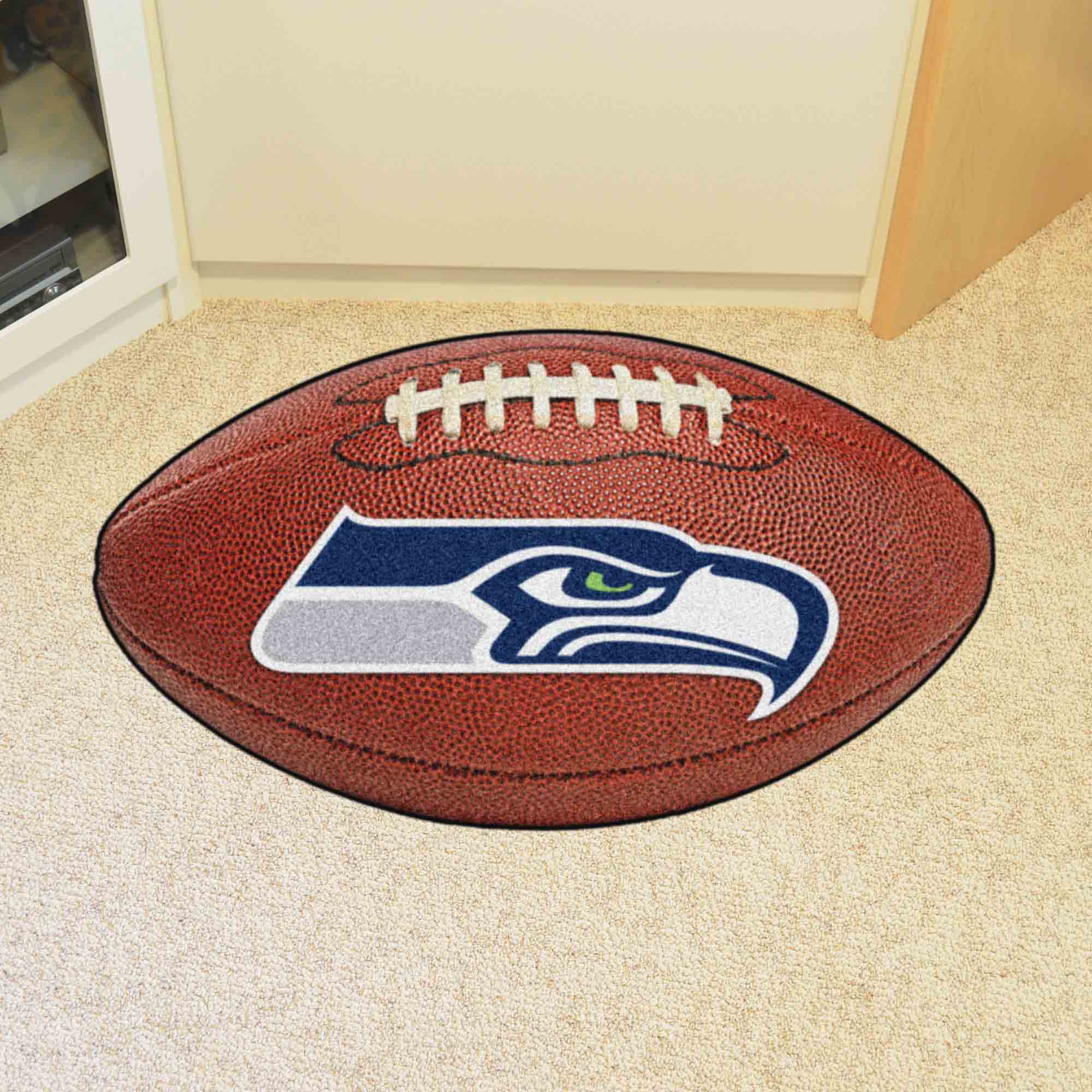 Seattle Seahawks Football Rug - 20.5in. x 32.5in.