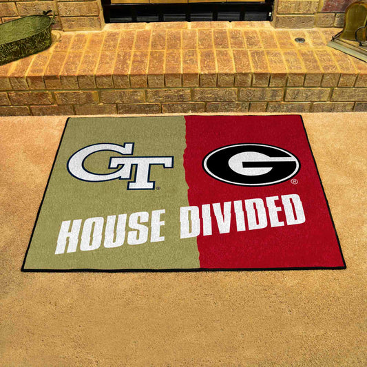 House Divided - Georgia Tech / Georgia House Divided House Divided Rug - 34 in. x 42.5 in. - House Divided - Georgia Tech / Georgia