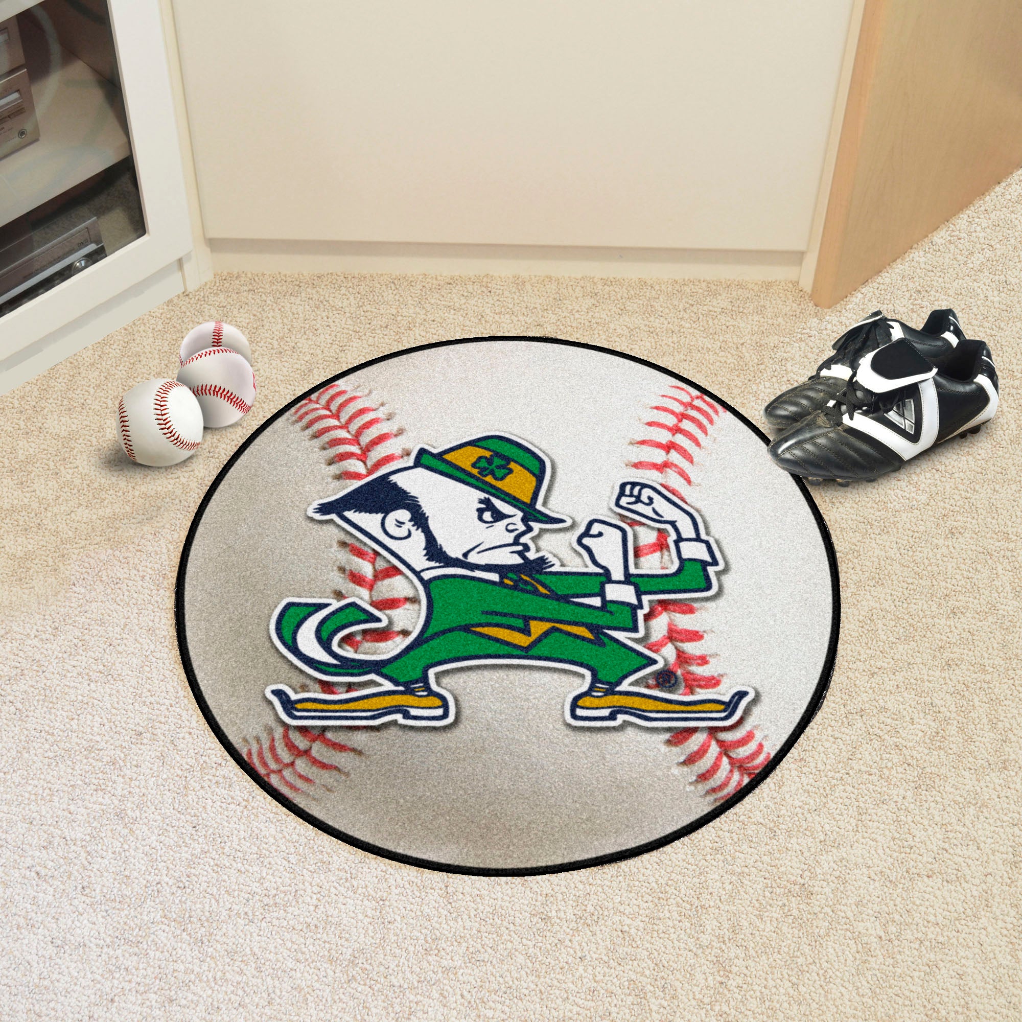 Notre Dame Fighting Irish Baseball Rug - 27in. Diameter, Leprechaun