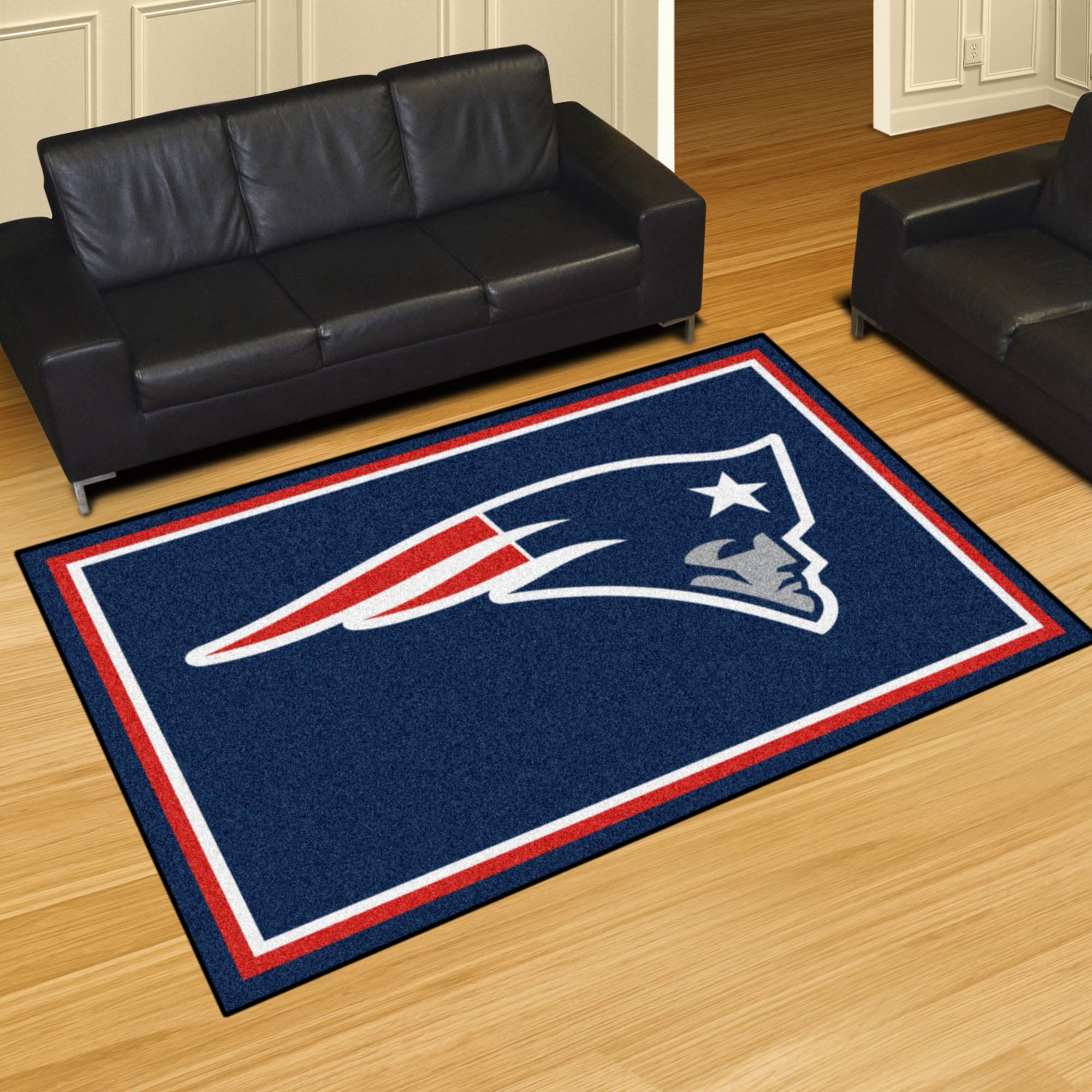 New England Patriots 5ft. x 8 ft. Plush Area Rug - New England Patriots