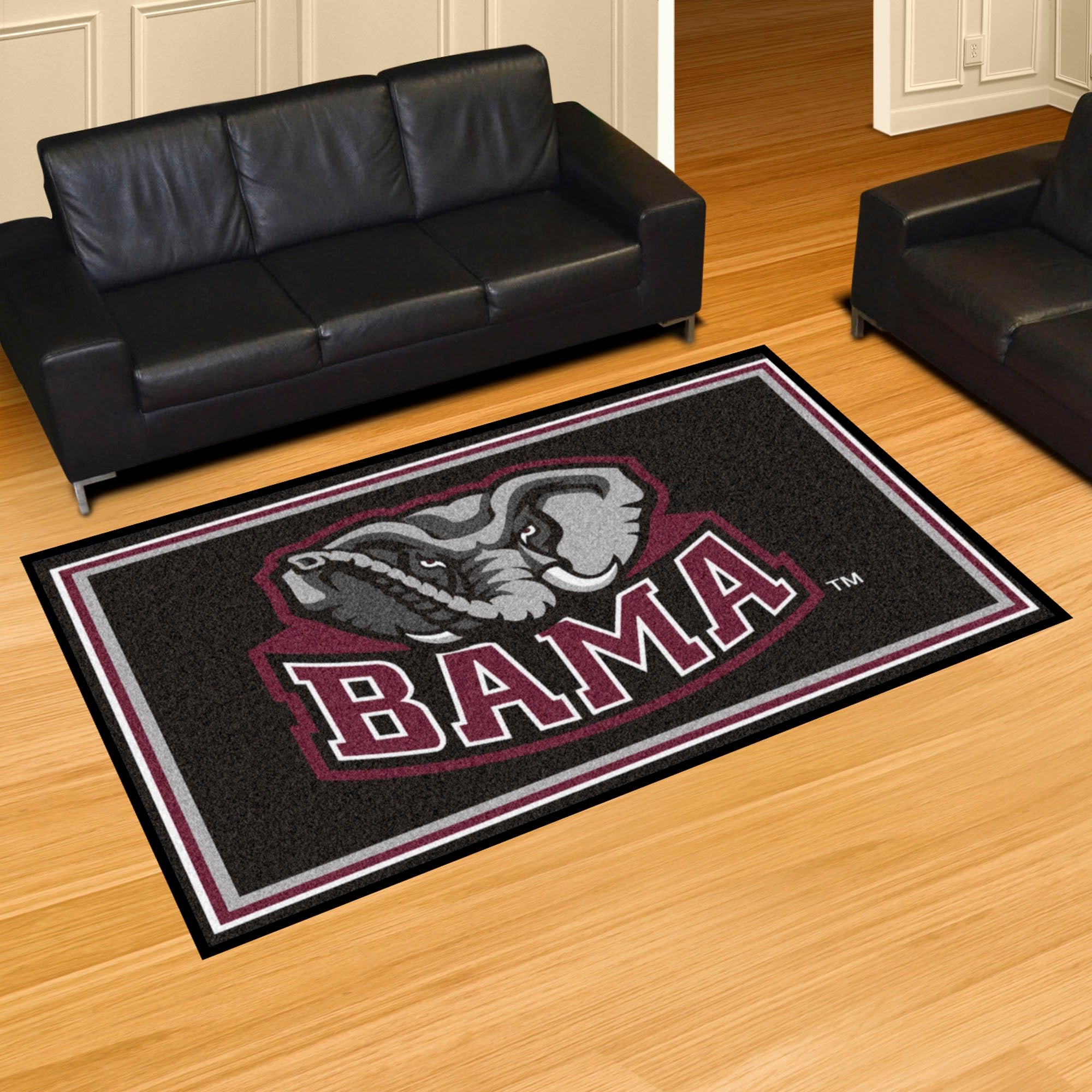 Alabama Crimson Tide 5ft. x 8 ft. Plush Area Rug - BAMA Logo