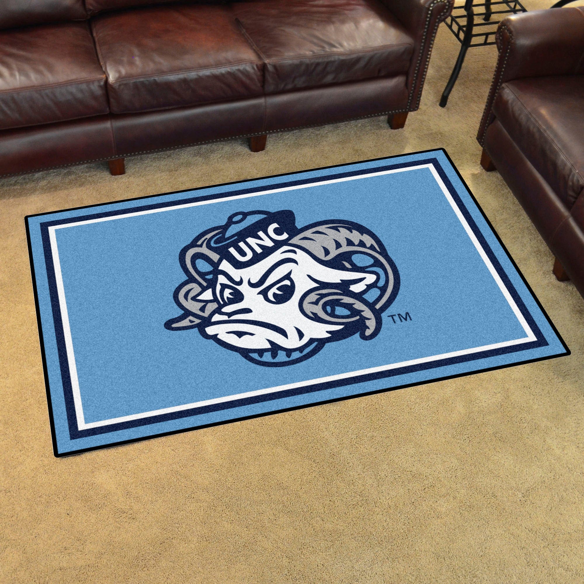 North Carolina Tar Heels 4ft. x 6ft. Plush Area Rug, Ram - North Carolina