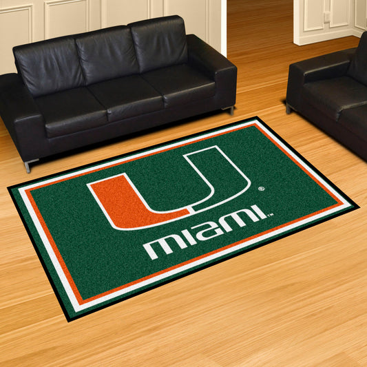 Miami Hurricanes 5ft. x 8 ft. Plush Area Rug - Miami