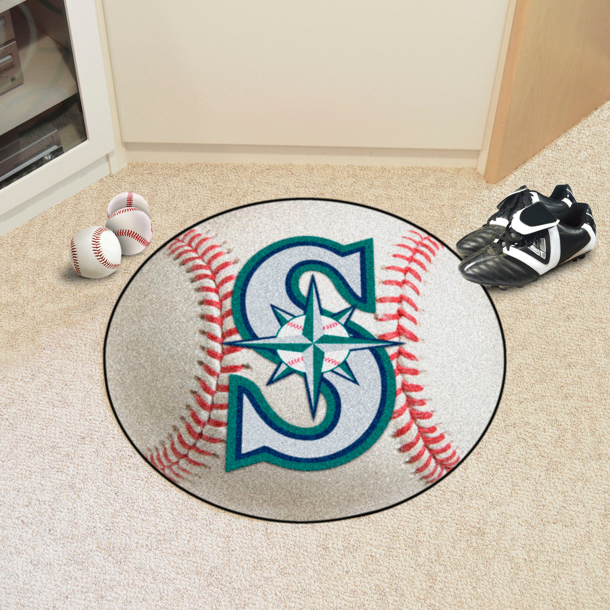 Seattle Mariners Baseball Rug - 27in. Diameter