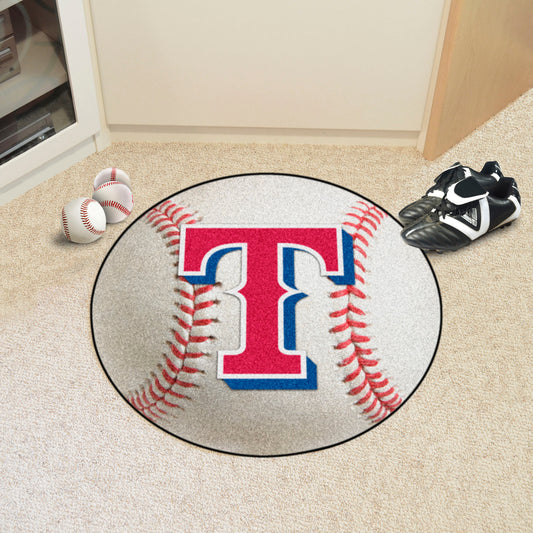 Texas Rangers Baseball Rug - 27in. Diameter