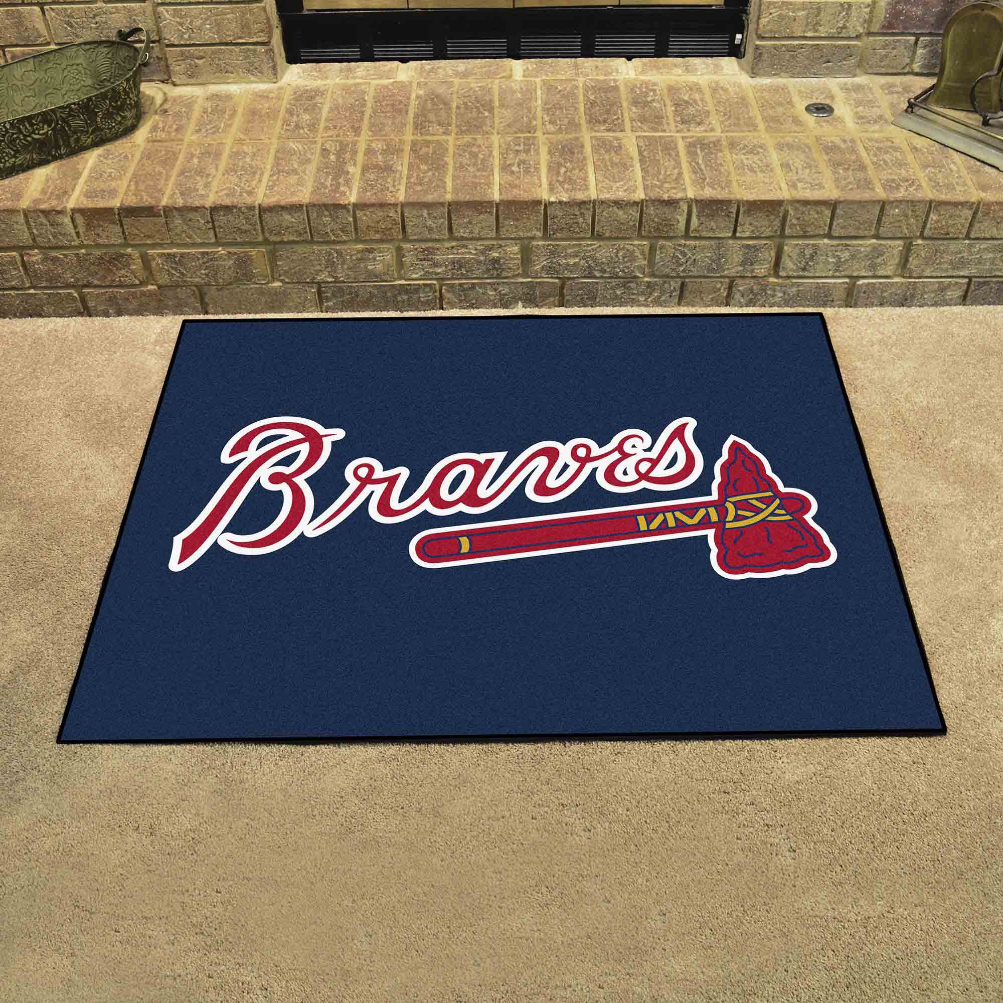 Atlanta Braves All-Star Rug - 34 in. x 42.5 in. "Braves" Logo - Atlanta Braves