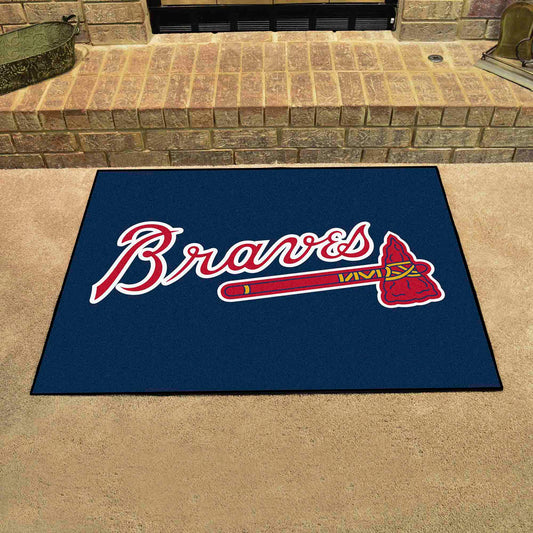 Atlanta Braves All-Star Rug - 34 in. x 42.5 in. "Braves" Logo - Atlanta Braves