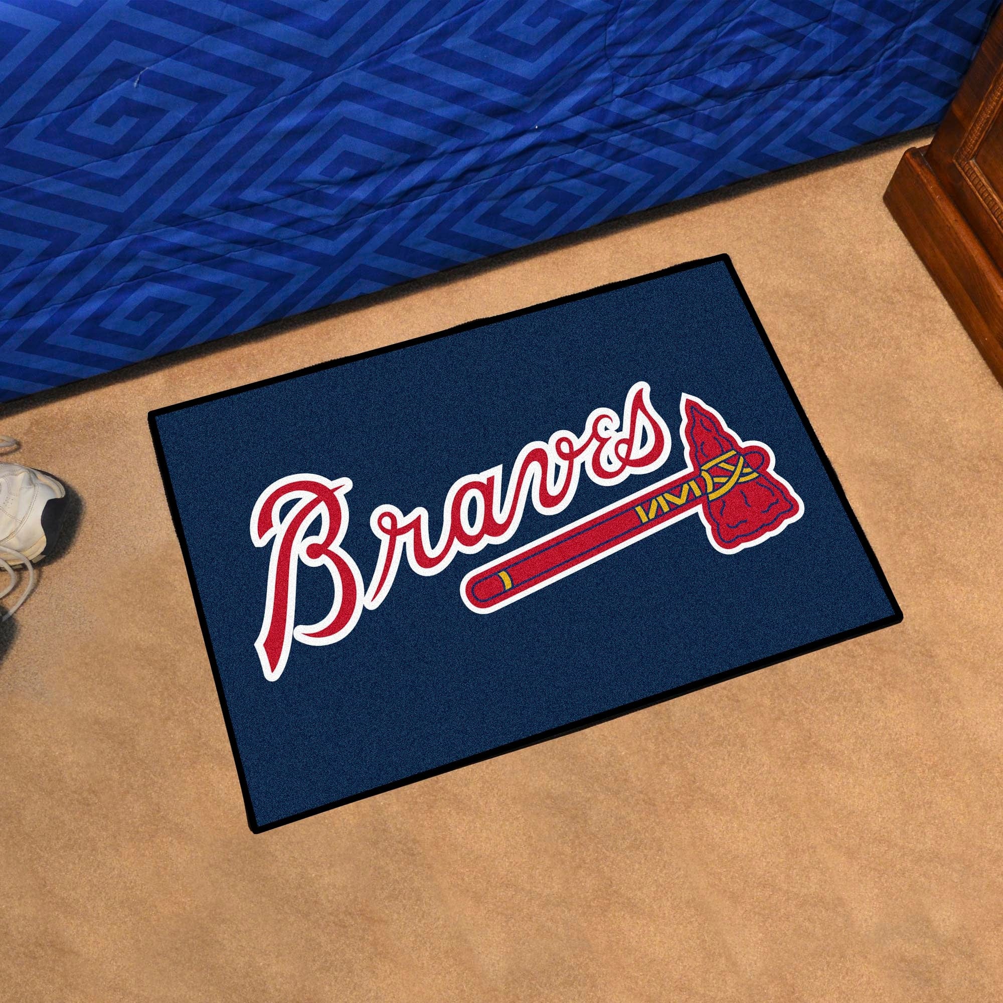 Atlanta Braves "Braves" Script Logo Starter Mat Accent Rug - 19in. x 30in. - Atlanta Braves