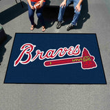 Atlanta Braves "Braves" Script Logo Ulti-Mat Rug - 5ft. x 8ft. - Atlanta Braves