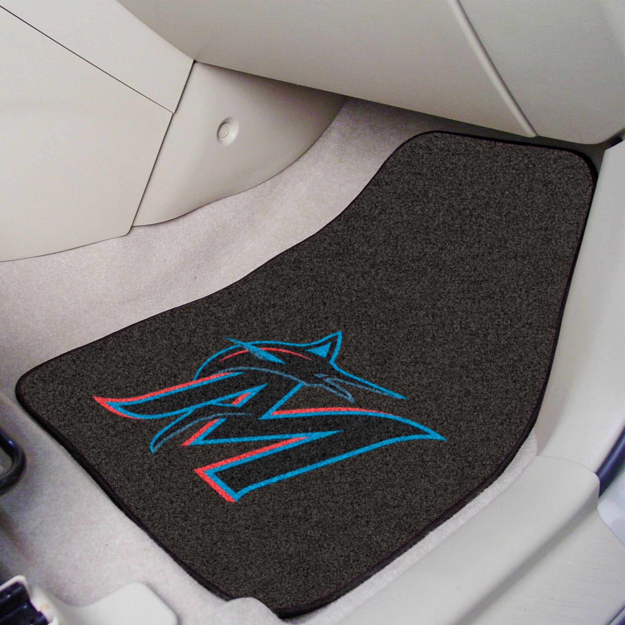 Miami Marlins Front Carpet Car Mat Set - 2 Pieces - Miami Marlins