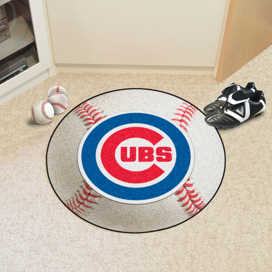 Chicago Cubs Baseball Rug - 27in. Diameter - Chicago Cubs