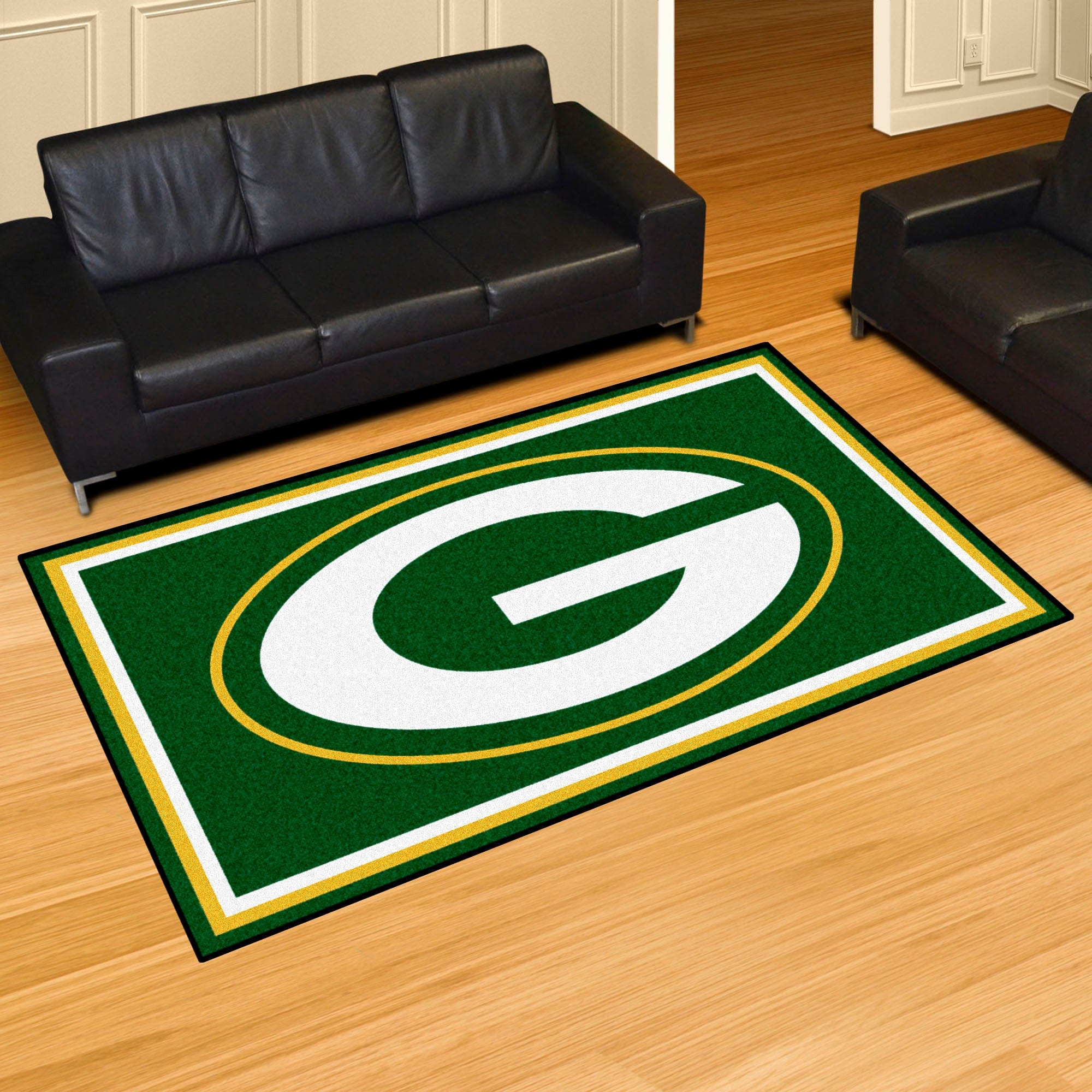 Green Bay Packers 5ft. x 8 ft. Plush Area Rug - Green Bay Packers