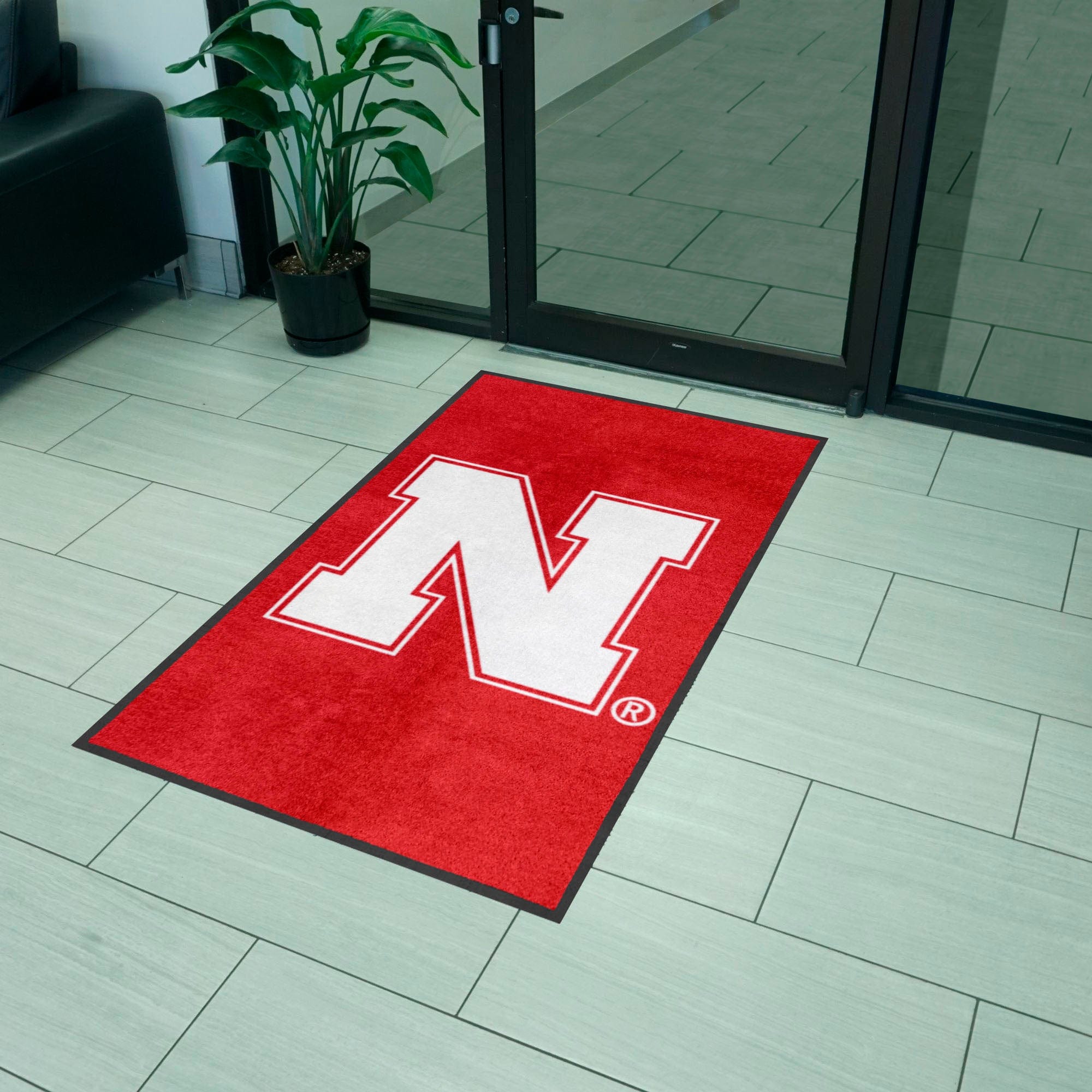 Nebraska 3X5 High-Traffic Mat with Durable Rubber Backing - Portrait Orientation - Nebraska