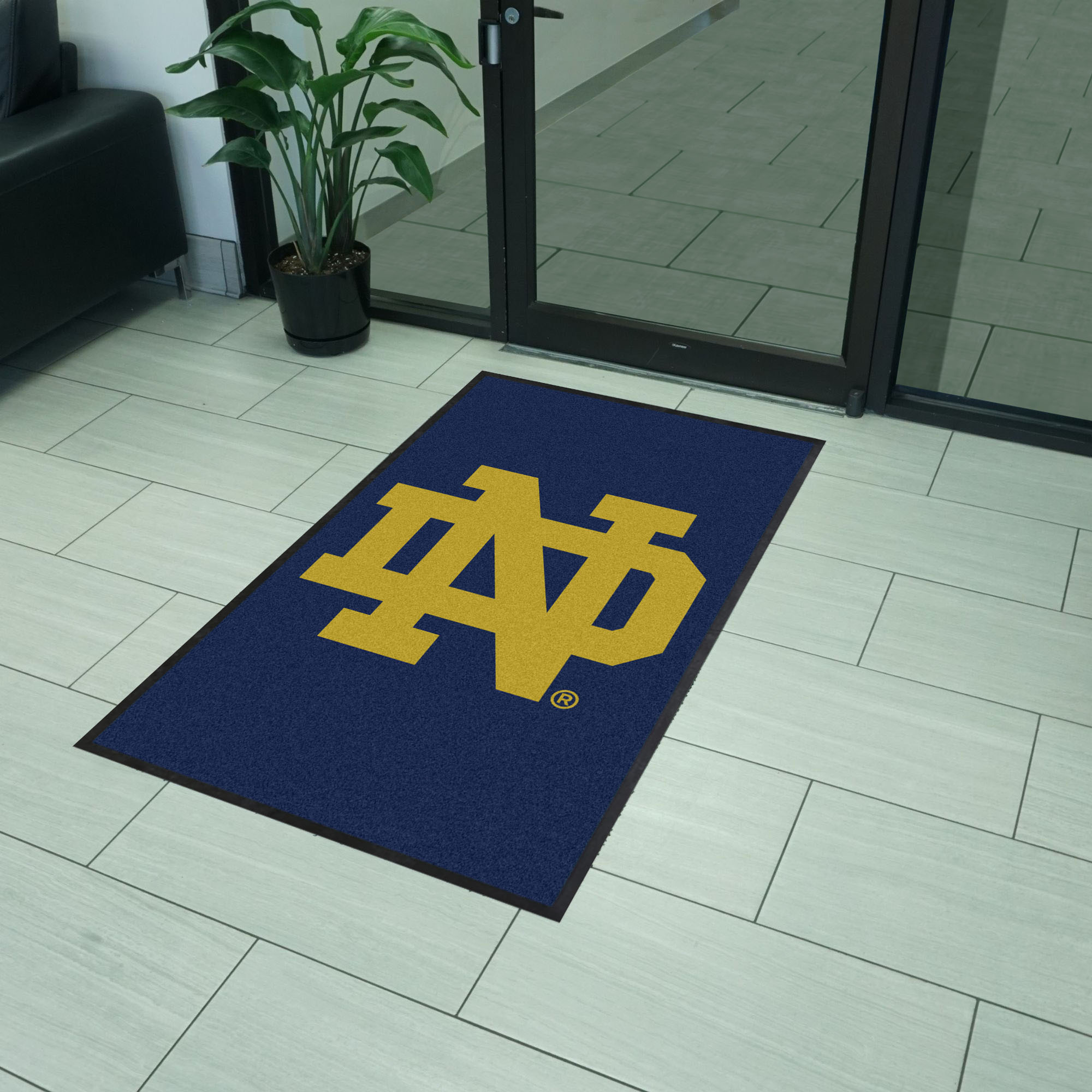 Notre Dame 3X5 High-Traffic Mat with Durable Rubber Backing - Portrait Orientation