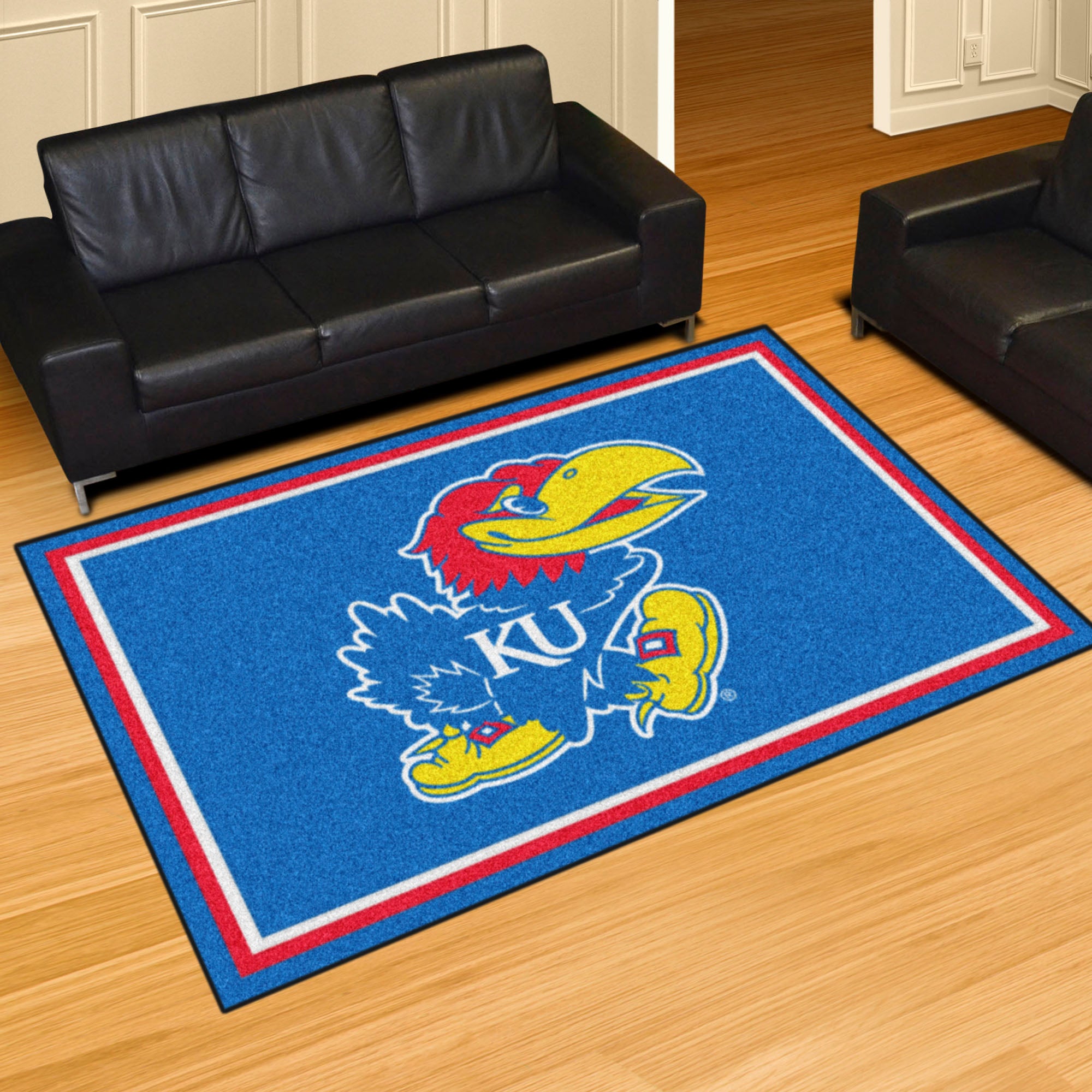 Kansas Jayhawks 5ft. x 8 ft. Plush Area Rug