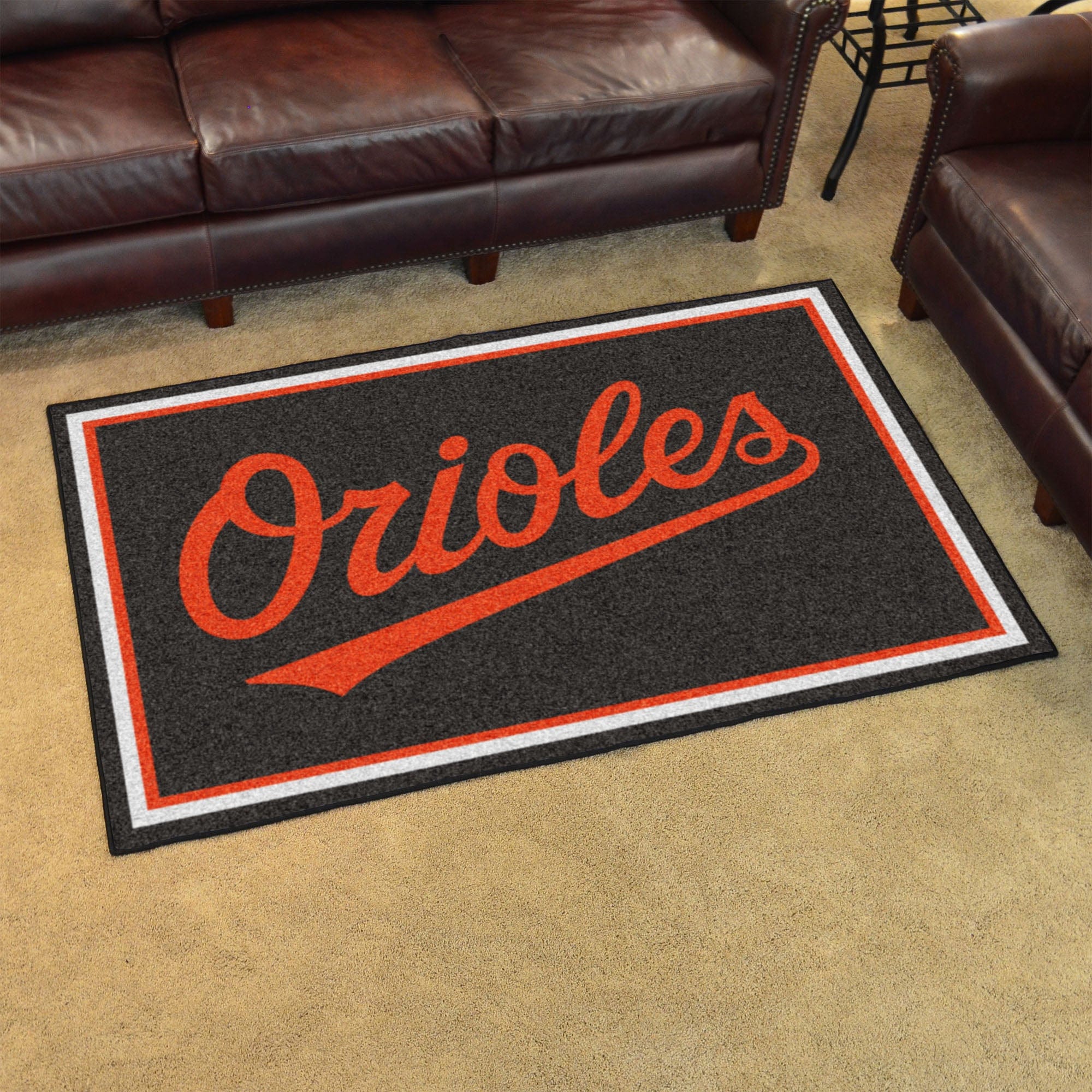 Baltimore Orioles 4ft. x 6ft. Plush Area Rug "Orioles" Logo - Baltimore Orioles