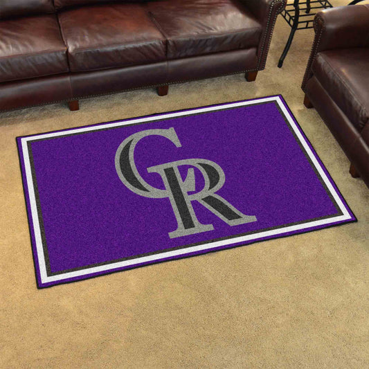 Colorado Rockies 4ft. x 6ft. Plush Area Rug - Colorado Rockies