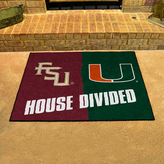 House Divided - Florida State / Miami House Divided House Divided Rug - 34 in. x 42.5 in. - House Divided - Florida State / Miami