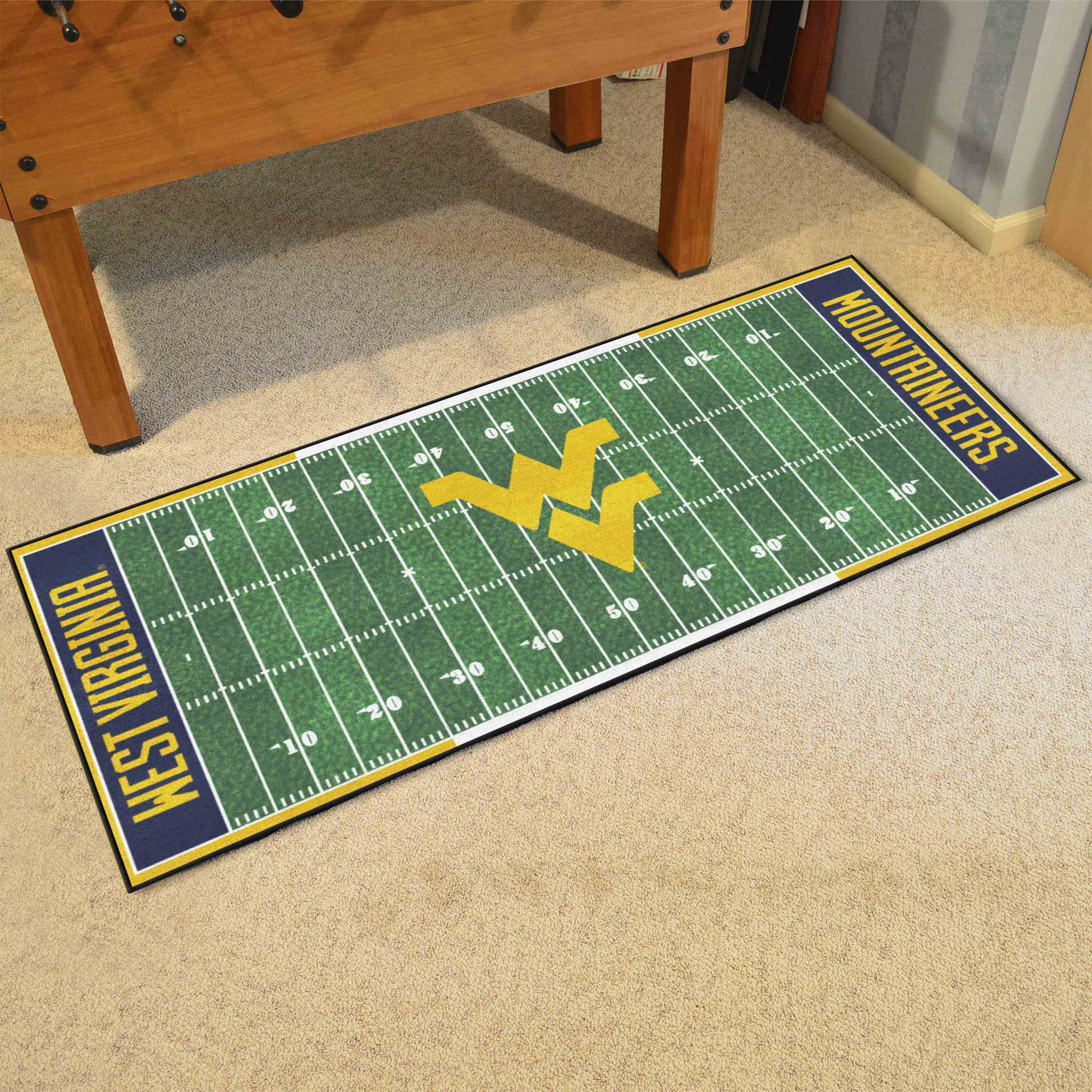 West Virginia Mountaineers Field Runner Mat - 30in. x 72in.