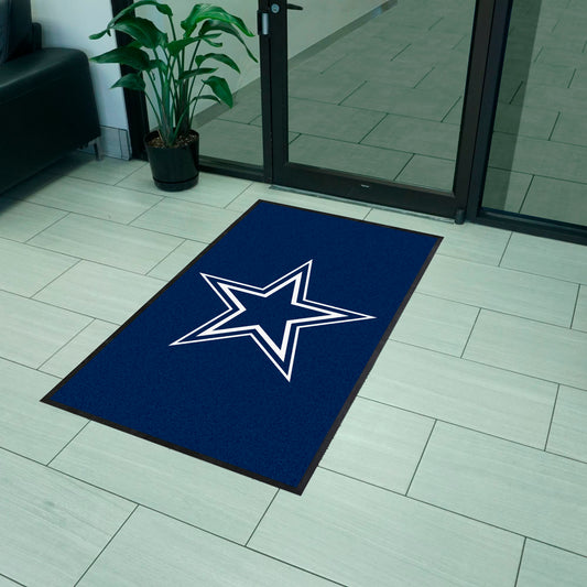 Dallas Cowboys 3X5 High-Traffic Mat with Durable Rubber Backing - Portrait Orientation - Dallas Cowboys