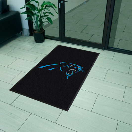 Carolina Panthers 3X5 High-Traffic Mat with Durable Rubber Backing - Portrait Orientation - Carolina Panthers