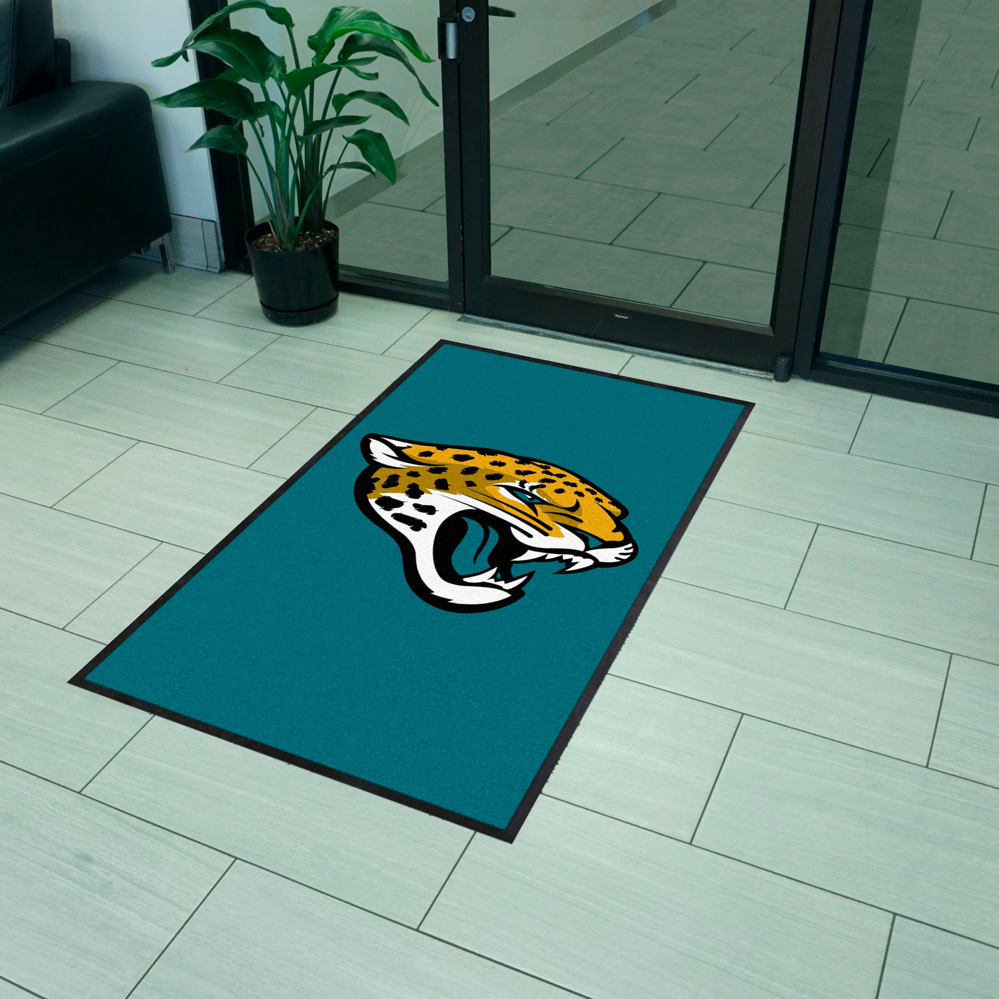 Jacksonville Jaguars 3X5 High-Traffic Mat with Durable Rubber Backing - Portrait Orientation