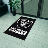 Las Vegas Raiders 3X5 High-Traffic Mat with Durable Rubber Backing - Portrait Orientation