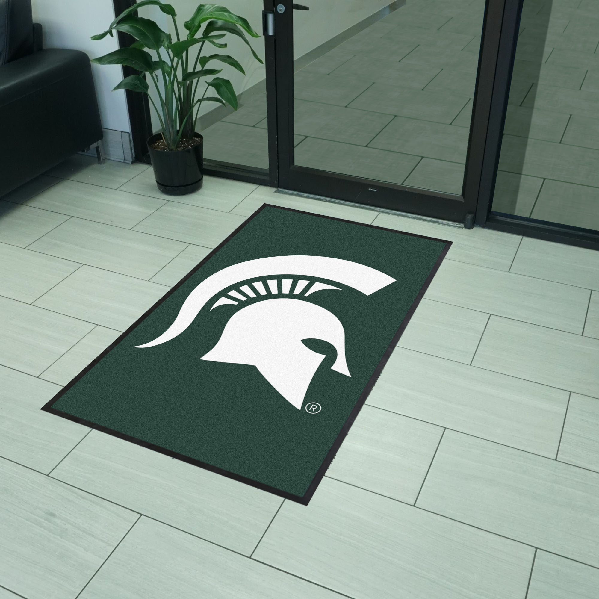 Michigan State 3X5 High-Traffic Mat with Durable Rubber Backing - Portrait Orientation