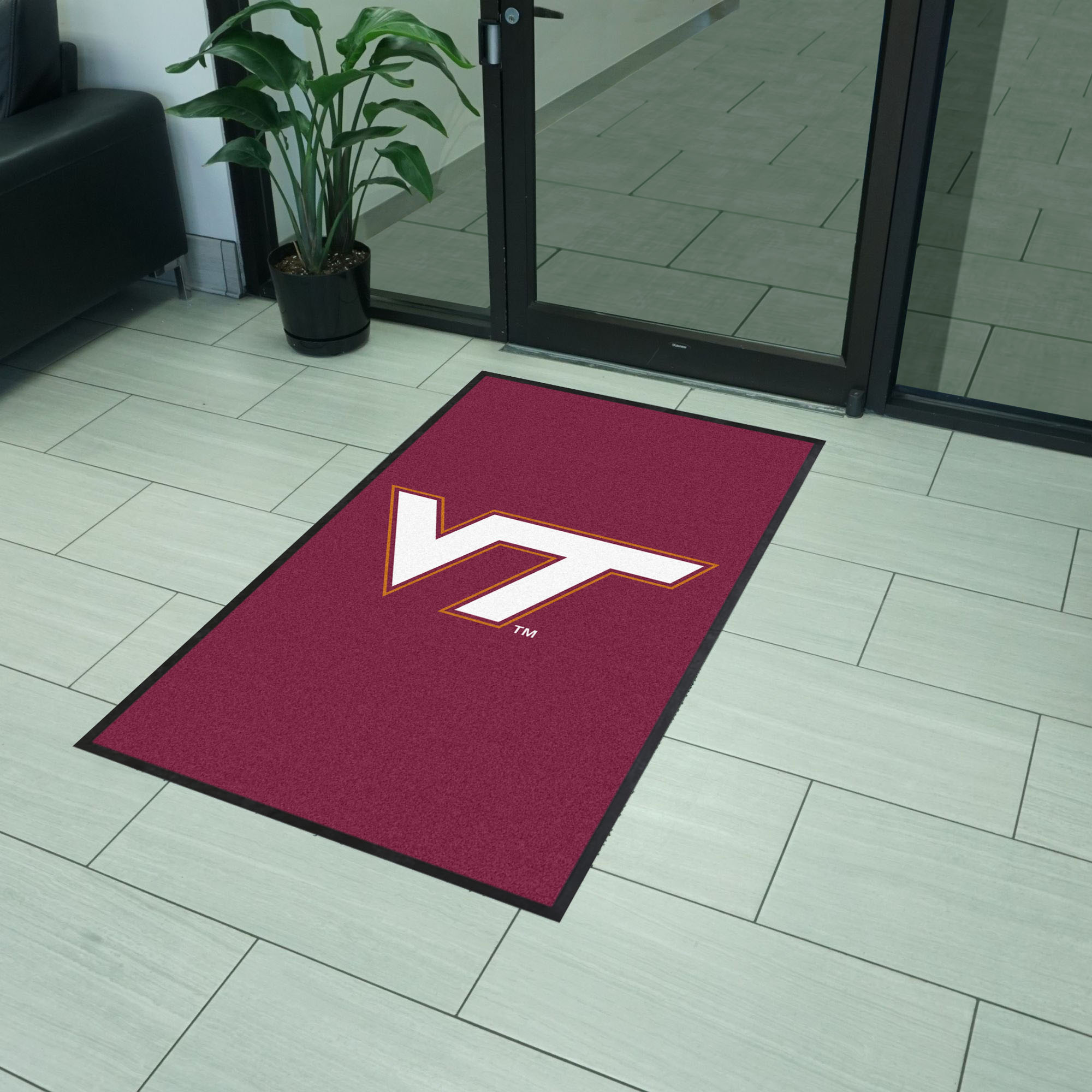 Virginia Tech 3X5 High-Traffic Mat with Durable Rubber Backing - Portrait Orientation