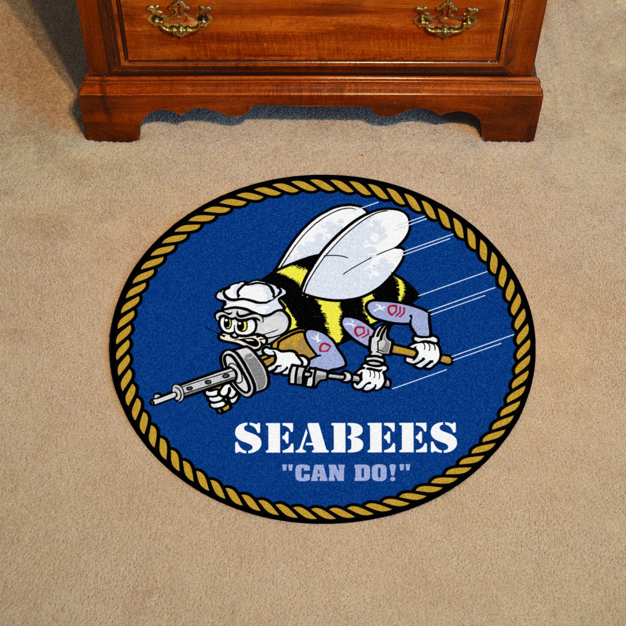 U.S. Navy Round Rug - U.S. Navy - SEABEES