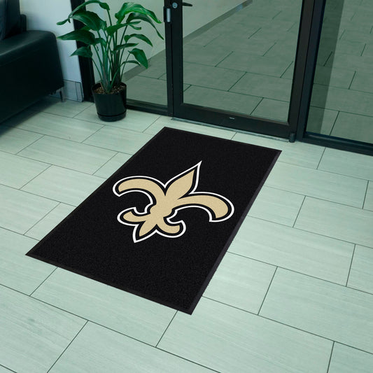 New Orleans Saints 3X5 High-Traffic Mat with Durable Rubber Backing - Portrait Orientation - New Orleans Saints