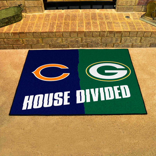 NFL House Divided - Bears / Packers House Divided Rug - 34 in. x 42.5 in. - NFL House Divided - Bears / Packers