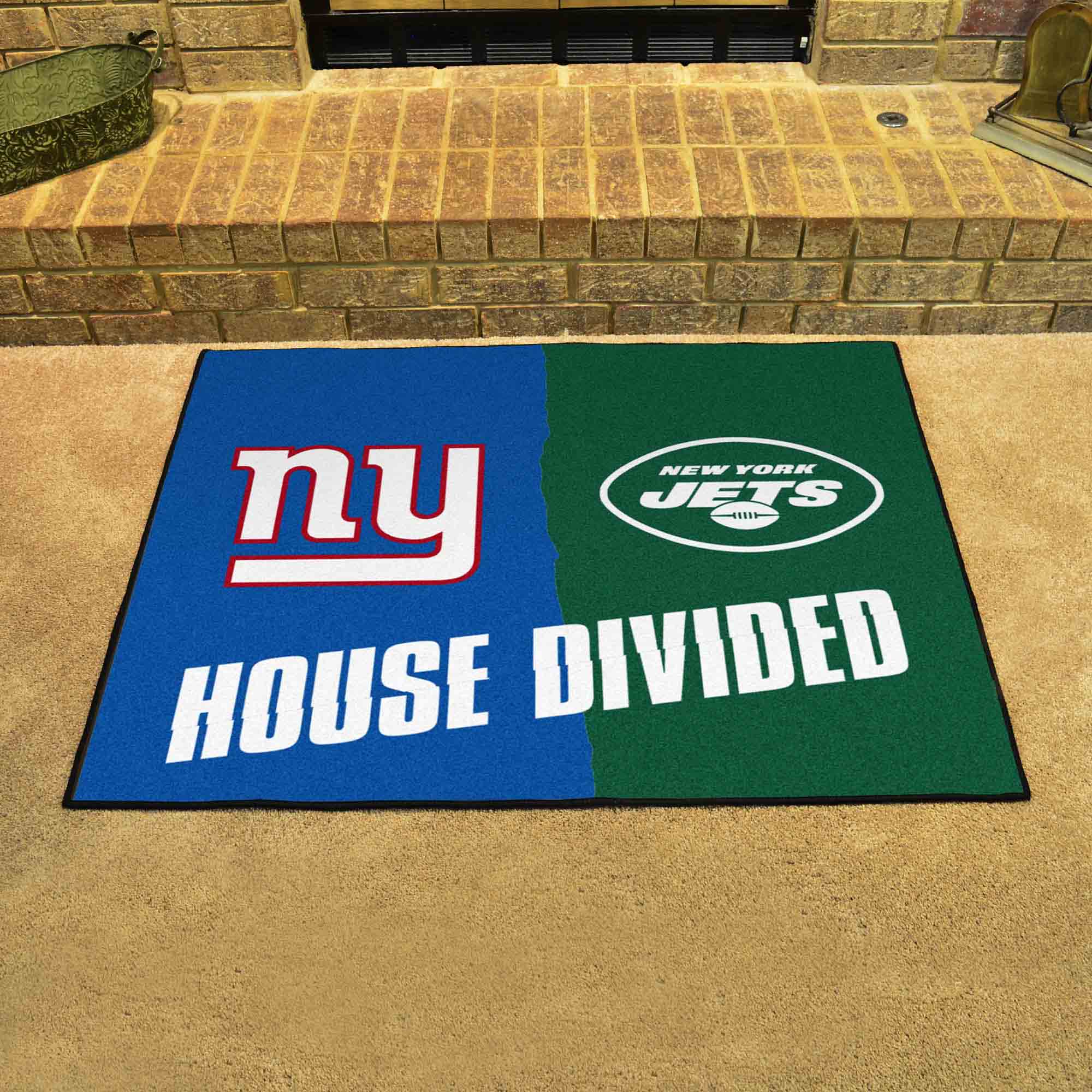 NFL House Divided - Giants / Jets House Divided Rug - 34 in. x 42.5 in. - NFL House Divided - Giants / Jets