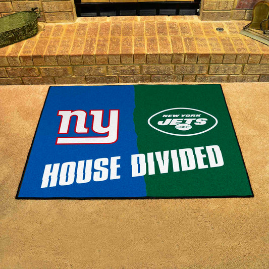 NFL House Divided - Giants / Jets House Divided Rug - 34 in. x 42.5 in. - NFL House Divided - Giants / Jets