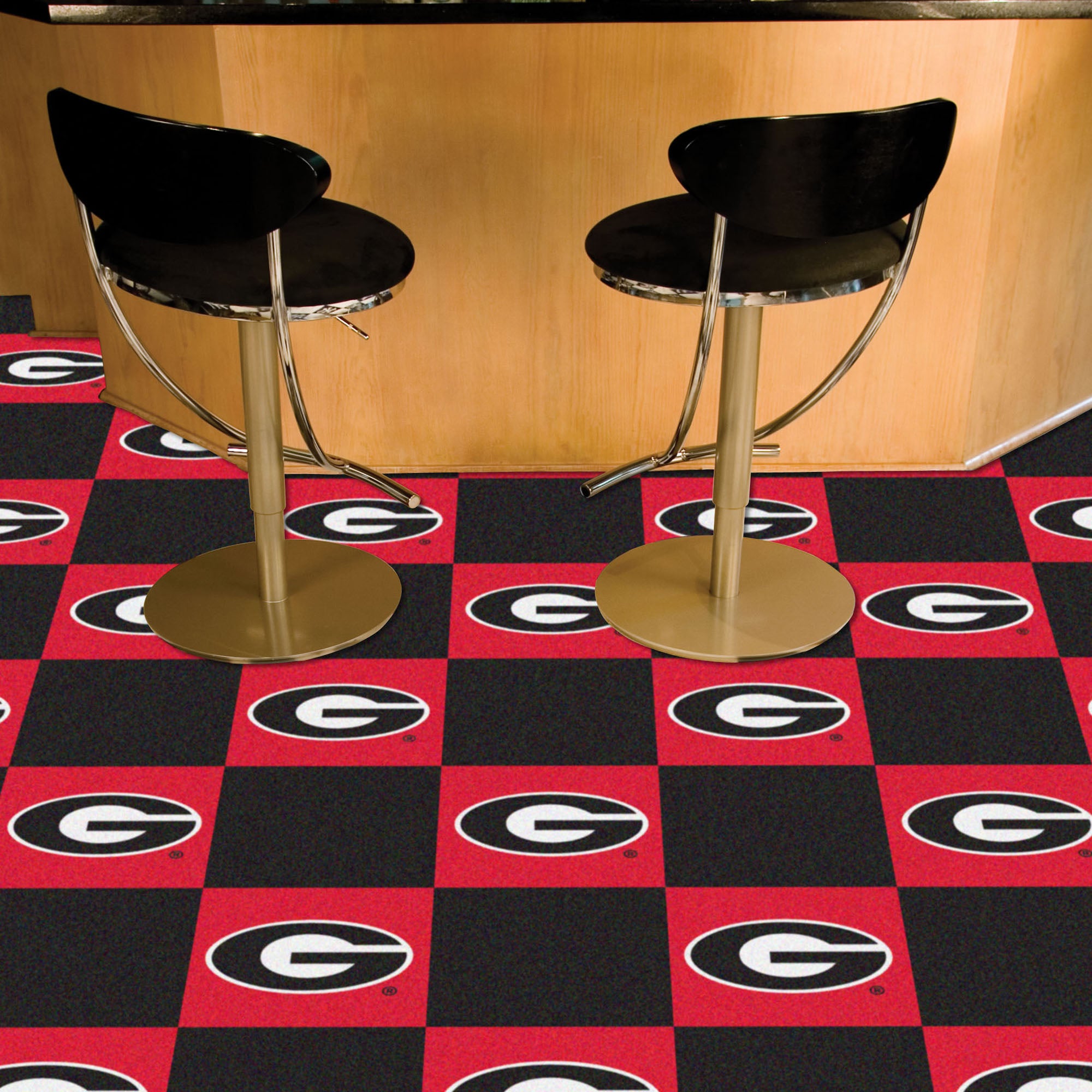 Georgia Bulldogs "G" Logo Team Carpet Tiles - 45 Sq Ft.