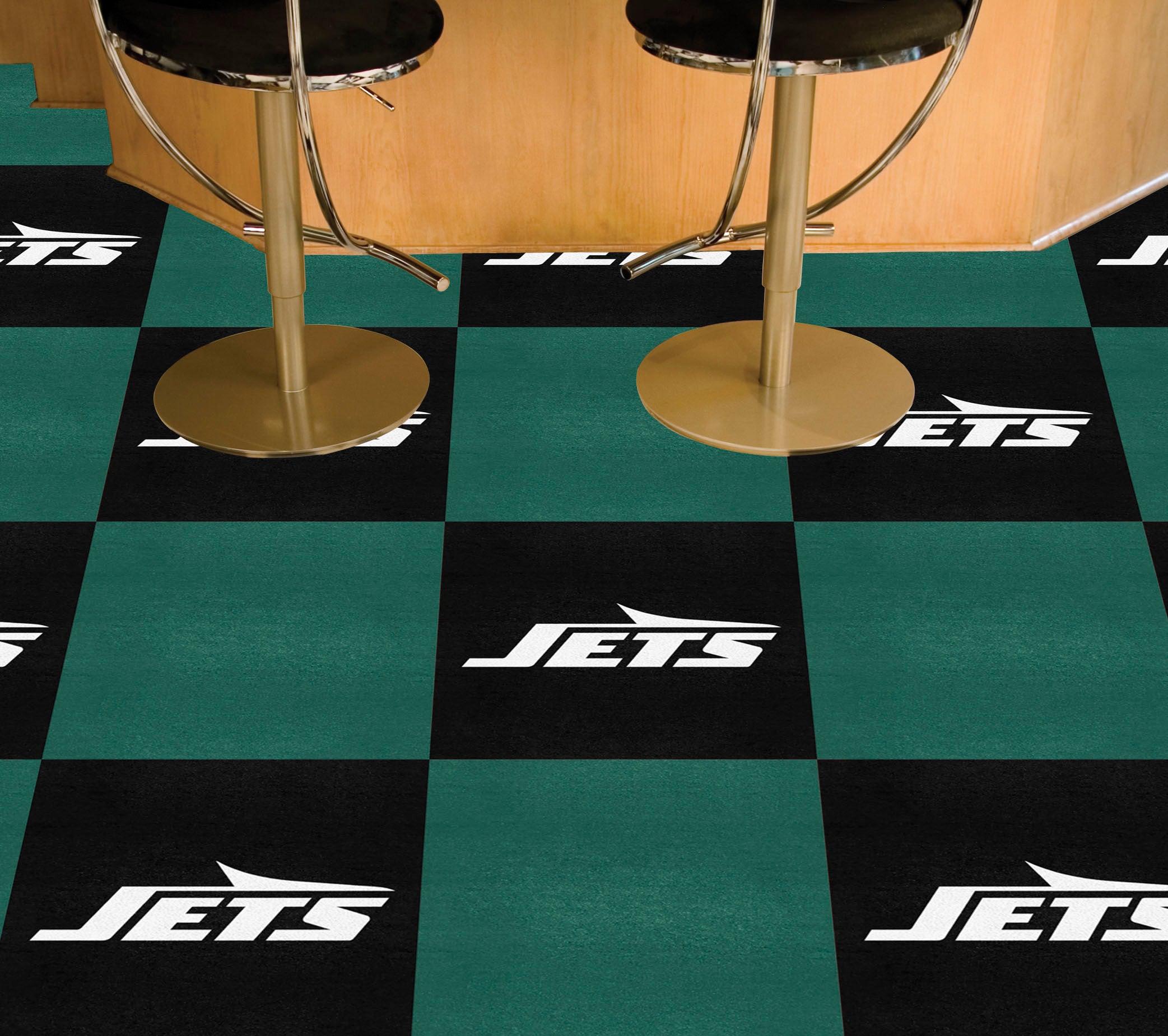 New York Jets Team Carpet Tiles - 45 Sq Ft. - New York Jets