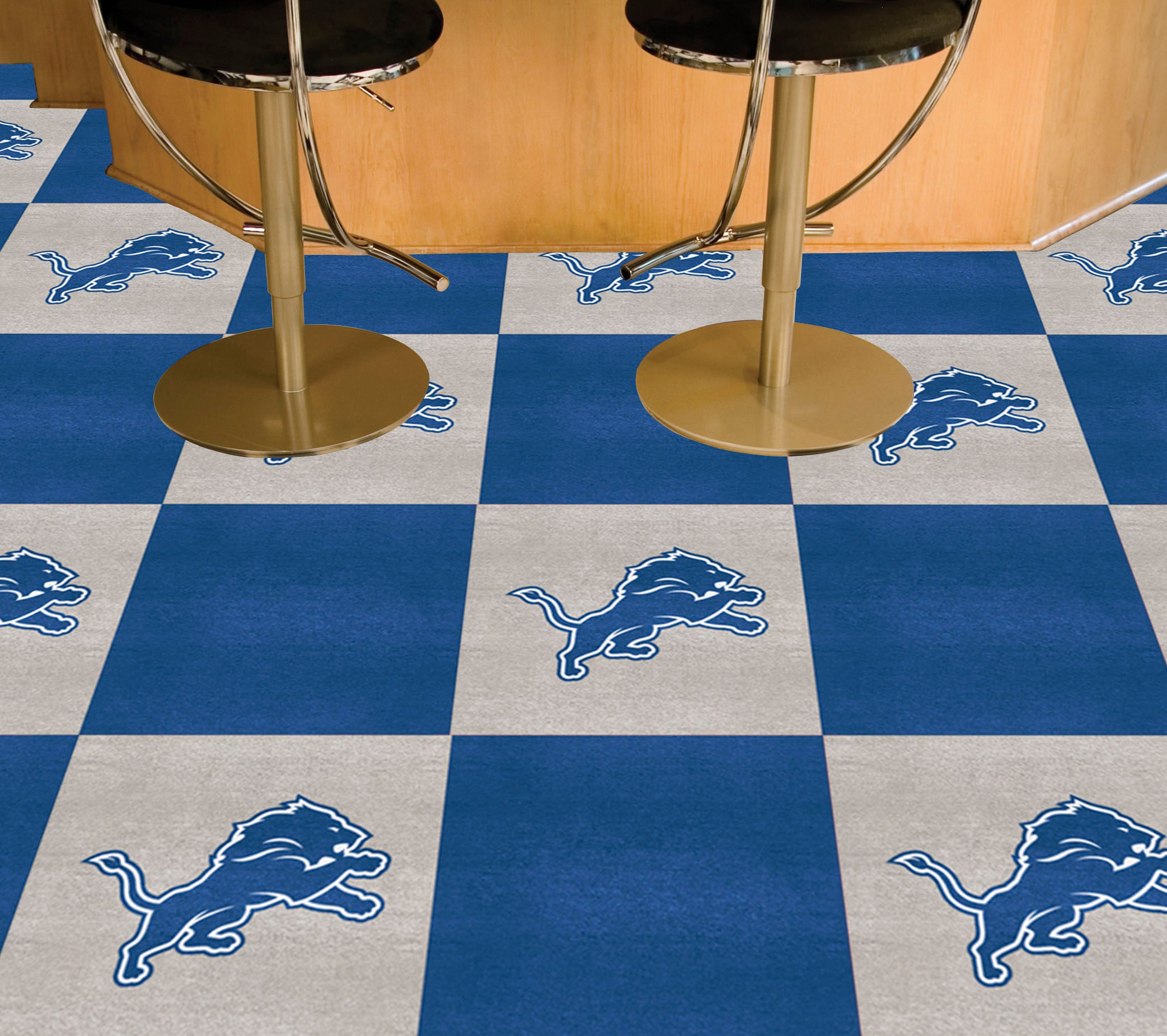 Detroit Lions Team Carpet Tiles - 45 Sq Ft.