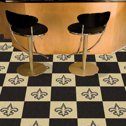 New Orleans Saints Team Carpet Tiles - 45 Sq Ft.