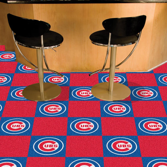 Chicago Cubs Team Carpet Tiles - 45 Sq Ft. - Chicago Cubs