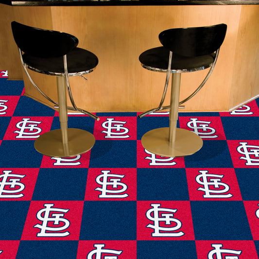 St. Louis Cardinals "LST" Logo Team Carpet Tiles - 45 Sq Ft.