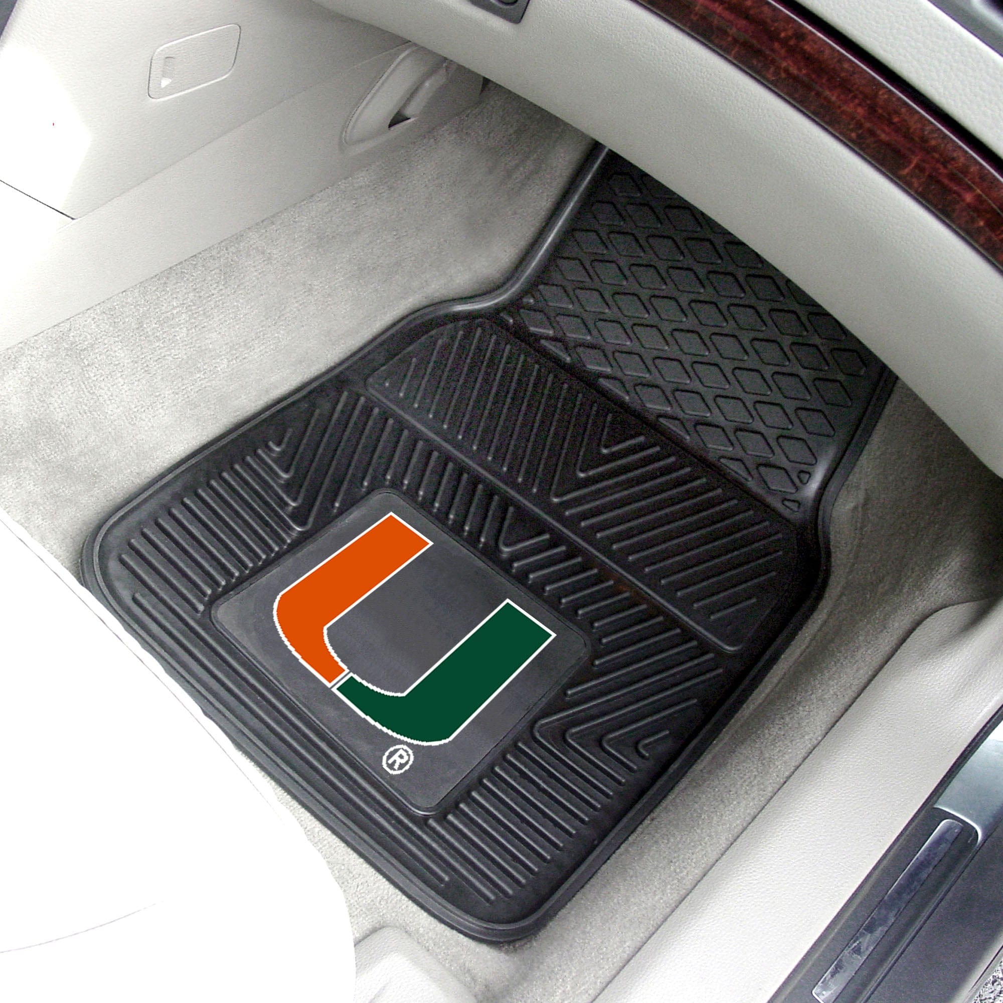 Miami Hurricanes Heavy Duty Car Mat Set - 2 Pieces - Miami