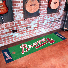 Atlanta Braves "Braves" Script Logo Putting Green Mat - 1.5ft. x 6ft. - Atlanta Braves