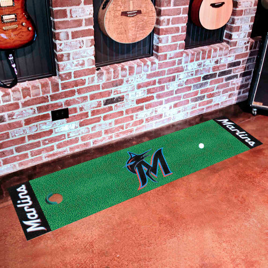 Miami Marlins Putting Green Mat - 1.5ft. x 6ft.